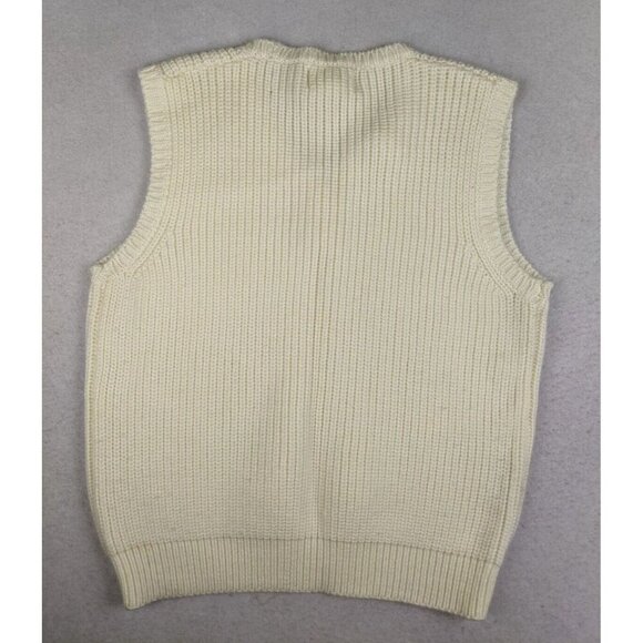 Ms Casuals Vintage Sweater Size Large Vest Ivory White Sleeveless - Picture 11 of 12